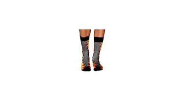 Wigglesteps Premium Men's Calf-Length Socks – Uniquely Patterned, Colorful, and Stylishly Fun, Burning, 40.5-46 EU on Sale